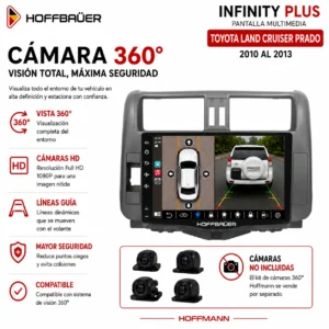 Toyota Land Cruiser Prado 2010 al 2013 Pantalla Hoffbaüer Infinity Plus CarPlay & Android Auto