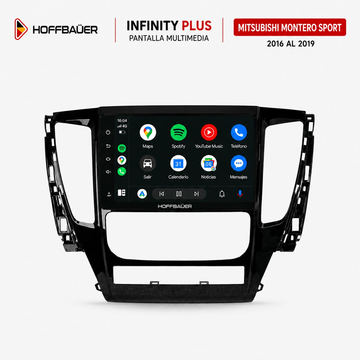 Mitsubishi Montero Sport 2016 al 2019 Pantalla Hoffbaüer Infinity Plus CarPlay & Android Auto