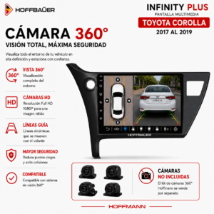 Toyota Corolla 2017 al 2019 Pantalla Hoffbaüer Infinity Plus CarPlay & Android Auto