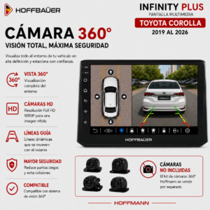 Toyota Corolla 2019 al 2026 Pantalla Hoffbaüer Infinity Plus CarPlay & Android Auto
