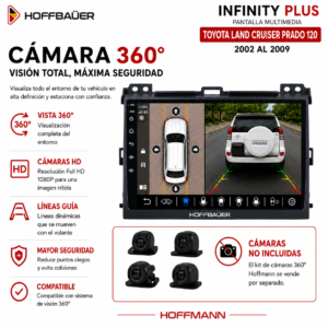 Toyota Land Cruiser Prado 120 2002 al 2009 Pantalla Hoffbaüer Infinity Plus CarPlay & Android Auto