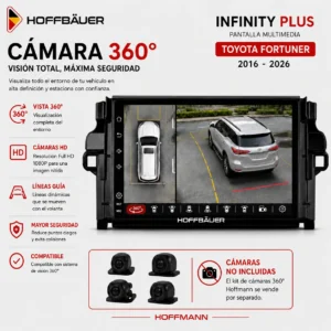 Toyota Fortuner 2016 al 2026 Pantalla Hoffbaüer Infinity Plus CarPlay & Android Auto