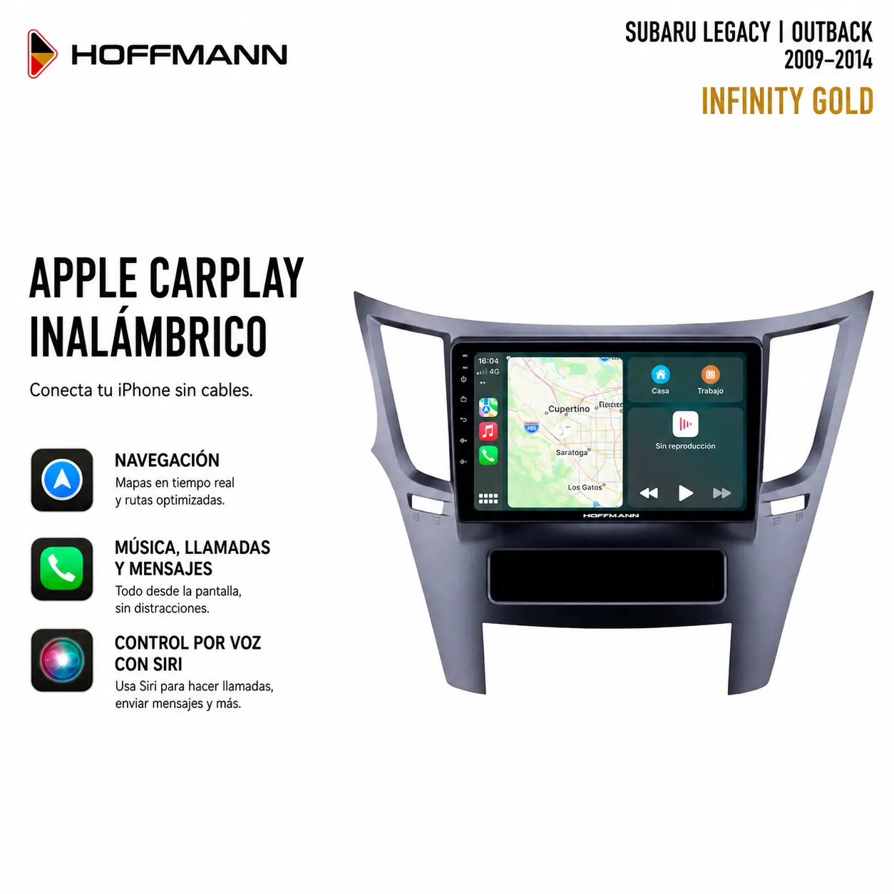 Subaru Legacy | Outback 2009 al 2014 Pantalla Hoffmann Infinity Gold Carplay & Android Auto - Imagen 2