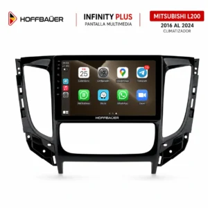 Mitsubishi L200 2016 al 2024 (Climatizador) Pantalla Hoffbaüer Infinity Plus CarPlay & Android Auto