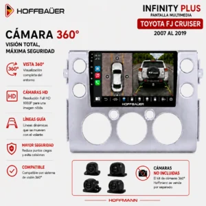 Toyota FJ Cruiser 2007 al 2019 Pantalla Hoffbaüer Infinity Plus CarPlay & Android Auto