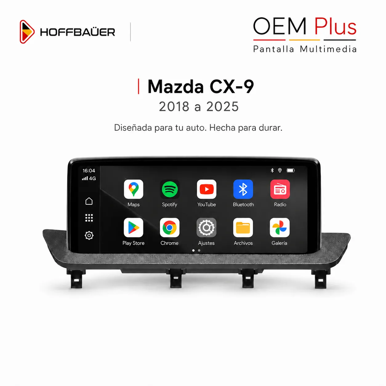 Mazda CX9 2018 al 2025 Pantalla Hoffbaüer OEM Plus CarPlay & Android Auto