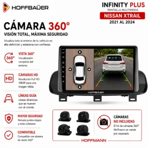 Nissan Xtrail 2021 al 2024 Pantalla Hoffbaüer Infinity Plus CarPlay & Android Auto