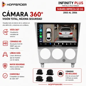 Subaru Impreza GD GG 2003 al 2006 Pantalla Hoffbaüer Infinity Plus CarPlay & Android Auto