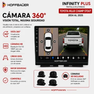 Toyota Hilux Champ Stout 2024 al 2025 Pantalla Hoffbaüer Infinity Plus CarPlay & Android Auto