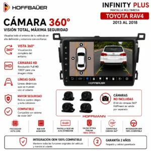 Toyota Rav4 2013 al 2018 Pantalla Hoffbaüer Infinity Plus CarPlay & Android Auto