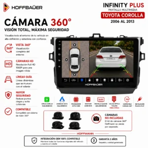 Toyota Corolla 2006 al 2013 Pantalla Hoffbaüer Infinity Plus CarPlay & Android Auto