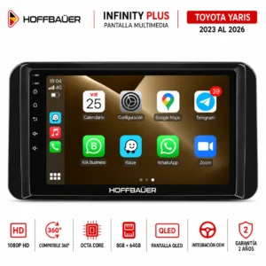 Toyota Yaris 2023 al 2026 Pantalla Hoffbaüer Infinity Plus CarPlay & Android Auto