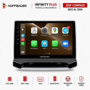 Jeep Compass 2023 al 2026 Pantalla Hoffbaüer Infinity Plus CarPlay & Android Auto